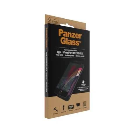 Folie Sticla Privacy PanzerGlass pentru iPhone  6/6S/7/8/SE (2020/2022) Negru