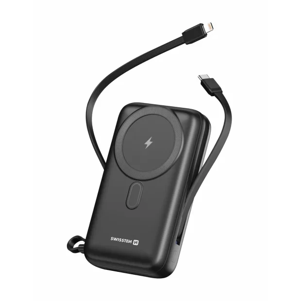 Baterie Externa Swissten 20000 mAh USB-C/Lightening 20W compatibil cu MagSafe Negru