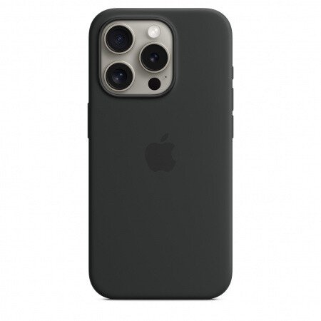 Husa Spate Apple Silicon MagSafe pentru iPhone 15 Pro Negru thumb