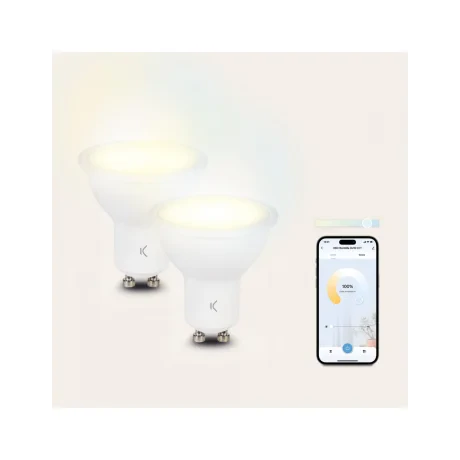 Set becuri inteligente Ksix Wlan CCT 5.5W Alb