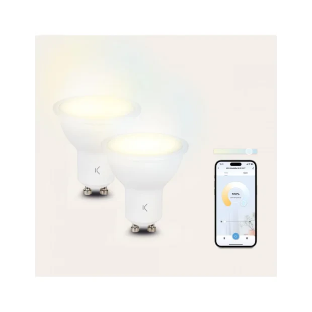 Set becuri inteligente Ksix Wlan CCT 5.5W Alb