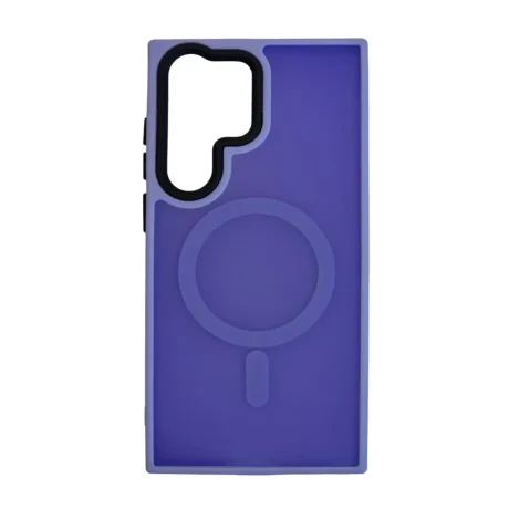 Husa Spate Hard MagSafe cu Rama-Camera Metalica pentru Samsung Galaxy S24 Ultra Mov