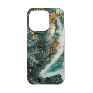 Husa Spate Fashion Marble pentru iPhone 15 Pro Verde