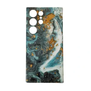 Husa Spate Fashion Marble pentru Samsung Galaxy S24 Ultra Verde