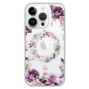 Husa Spate Silicon Tel Protect MagSafe pentru iPhone 14 Pro Max Floral Mov