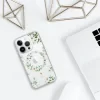 Husa Spate Silicon Tel Protect MagSafe pentru iPhone 15 Pro Max Floral Verde