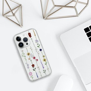 Husa Spate Silicon Tel Protect pentru iPhone 14 Pro Transparent/Floral thumb