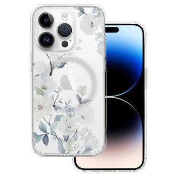 Husa Spate Silicon Tel Protect pentru iPhone 15 Pro Floral Albastru thumb