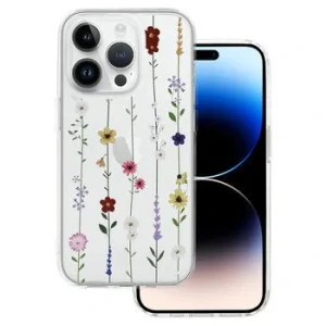 Husa Spate Silicon Tel Protect pentru iPhone 15 Pro Transparent/Floral