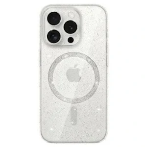 Husa Spate Glitter MagSafe pentru iPhone 14 Pro Max Transparent
