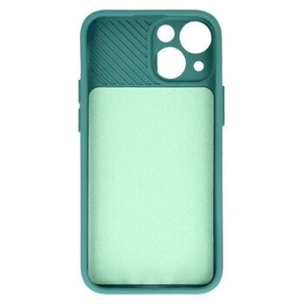 Husa Spate Silicon Sort Camshield pentru iPhone 15 Verde