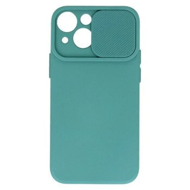 Husa Spate Silicon Sort Camshield pentru iPhone 15 Verde