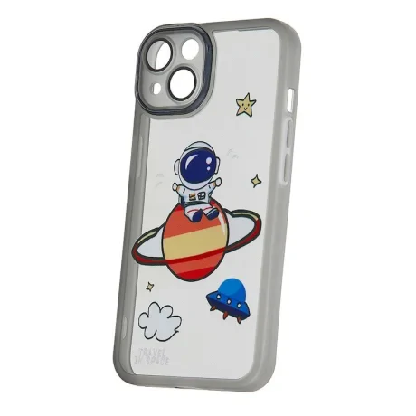 Husa Spate Silicon Ultra Trendy pentru iPhone 14 Pro Space 3 Negru/Transparent