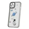 Husa Spate Silicon Ultra Trendy pentru iPhone 15 Space 2 Negru/Transparent