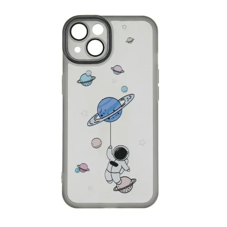 Husa Spate Silicon Ultra Trendy pentru iPhone 15 Space 2 Negru/Transparent