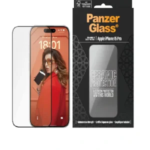 Folie Sticla Ceramic Protection PanzerGlass pentru iPhone 15 Negru