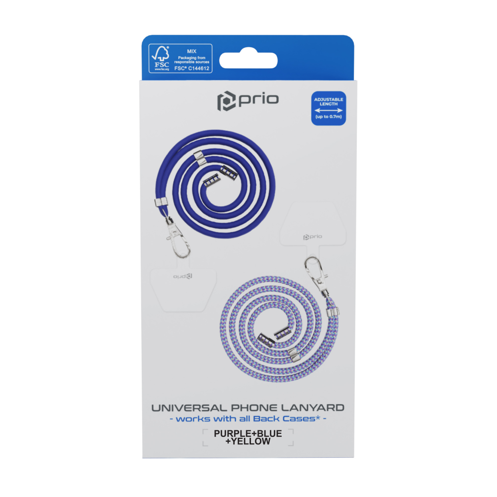 Snur Universal Prio Lanyard pentru telefon 0.7m Mov/Albastru thumb