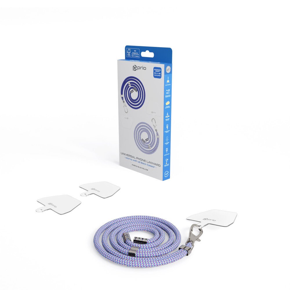Snur Universal Prio Lanyard pentru telefon 0.7m Mov/Albastru thumb