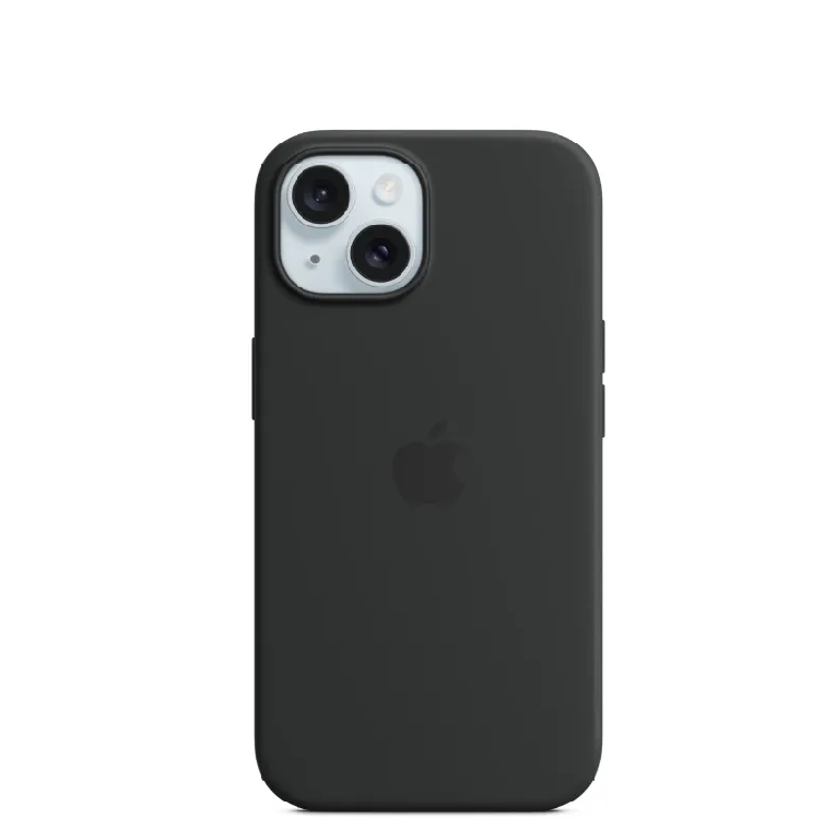 Husa Spate Apple Silicon MagSafe pentru iPhone 15 Negru thumb