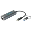 ADAPTOR RETEA D-LINK, extern, USB-C, port RJ-45 Gigabit, 3 x USB SuperSpeed 3.0 port, adaptor USB-A inclus &quot;DUB-2332&quot; (timbru verde 0.18 lei)