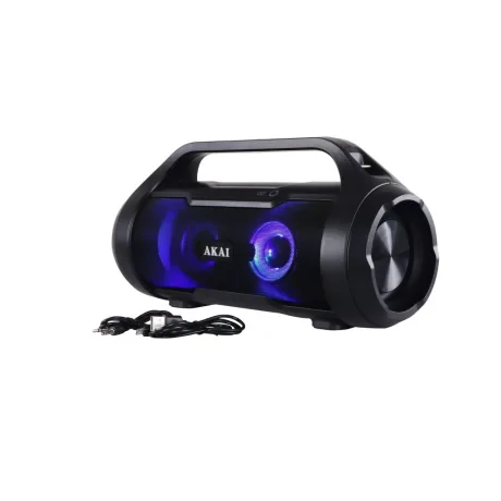 Boxa portabila AKAI, compact 2.0, RMS 15W, Bluetooth, conector Bluetooth, Jack 3.5mm, USB, negru, &quot;ABTS-50&quot; (timbru verde 4.00 lei)