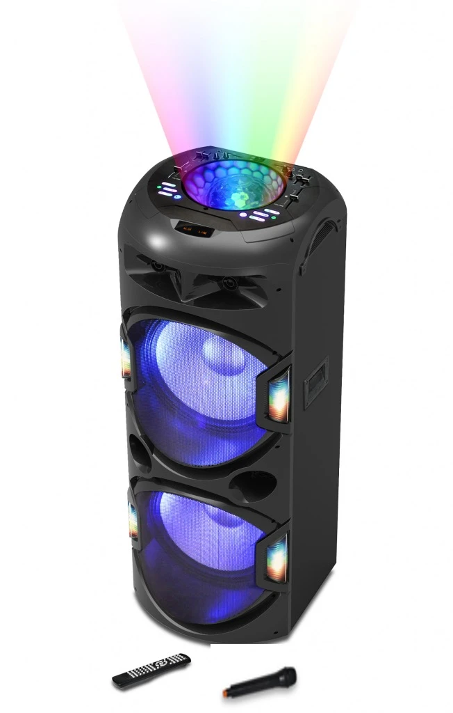 Boxa  portabila AKAI, compact 2.0, RMS 350W, Micro SD card, microfon wireless, Bluetooth, conector Bluetooth, USB, negru, "DJ-Y5L" (timbru verde 40.00 lei) thumb