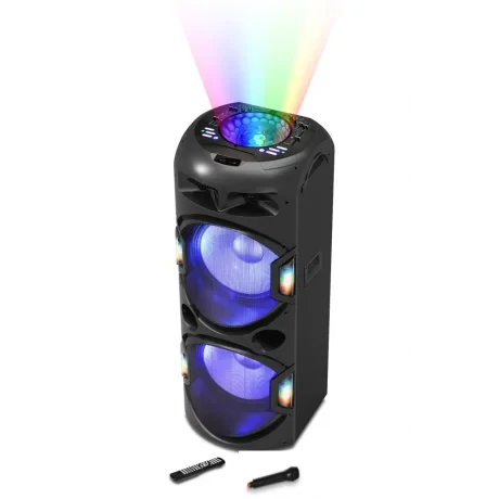 Boxa  portabila AKAI, compact 2.0, RMS 350W, Micro SD card, microfon wireless, Bluetooth, conector Bluetooth, USB, negru, &quot;DJ-Y5L&quot; (timbru verde 40.00 lei)