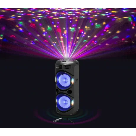 Boxa  portabila AKAI, compact 2.0, RMS 350W, Micro SD card, microfon wireless, Bluetooth, conector Bluetooth, USB, negru, &quot;DJ-Y5L&quot; (timbru verde 40.00 lei)