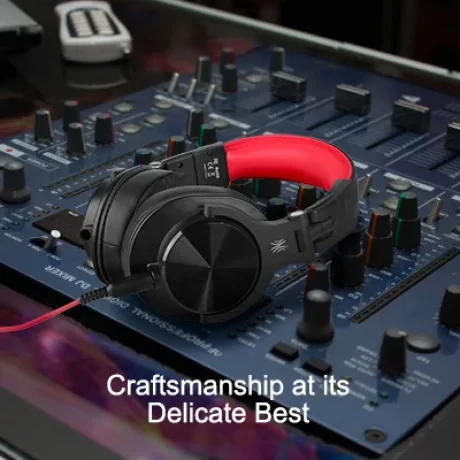 Casca OneOdio cu fir detasabil, tip over ear, utilizare profesionala, DJ, conectare prin Jack 3.5 mm | Jack 6.35 mm, difuzor 40 mm, impedanta 32 Ohm, negru | rosu, "A71-Red" (timbru verde 0.8lei)