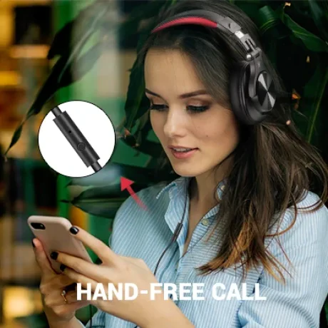 Casca OneOdio cu fir detasabil, tip over ear, utilizare profesionala, DJ, conectare prin Jack 3.5 mm | Jack 6.35 mm, difuzor 40 mm, impedanta 32 Ohm, negru | rosu, "A71-Red" (timbru verde 0.8lei)