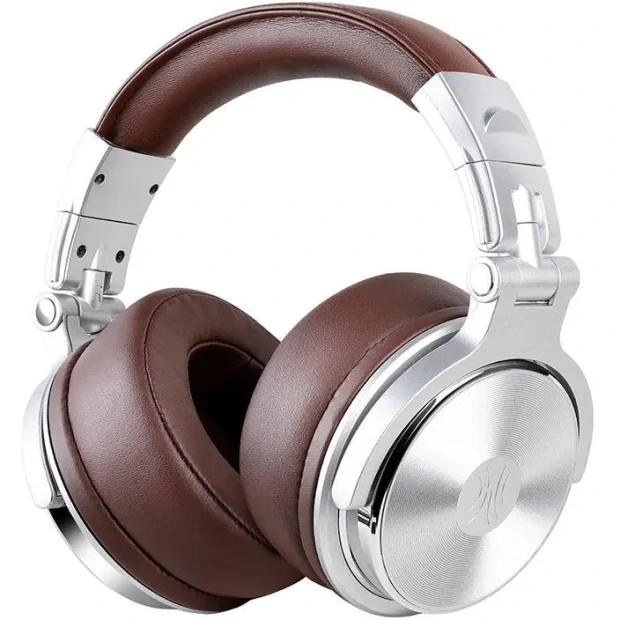 Casca OneOdio cu fir detasabil, tip over ear, utilizare profesionala, DJ, conectare prin Jack 3.5 mm | Jack 6.35 mm, difuzor 50 mm, impedanta 32 Ohm, argintiu | maro, &quot;Pro30&quot; (timbru verde 0.8lei)