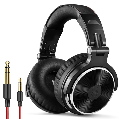 Casca OneOdio cu fir detasabil, tip over ear, utilizare profesionala, DJ, conectare prin Jack 3.5 mm | Jack 6.35 mm, difuzor 50 mm, impedanta 32 Ohm, negru, &quot;Pro10-Black&quot; (timbru verde 0.8lei)