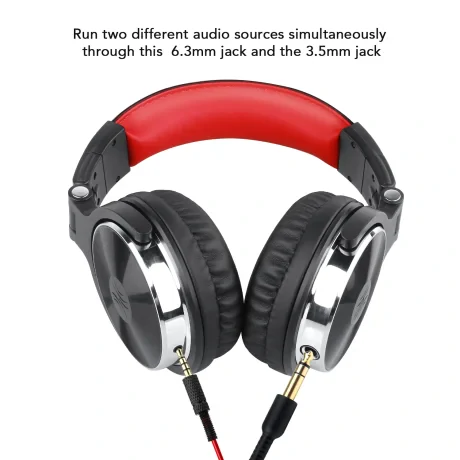 Casca OneOdio cu fir detasabil, tip over ear, utilizare profesionala, DJ, conectare prin Jack 3.5 mm | Jack 6.35 mm, difuzor 50 mm, impedanta 32 Ohm, rosu, &quot;Pro10-Red&quot; (timbru verde 0.8lei)
