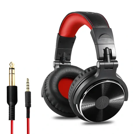 Casca OneOdio cu fir detasabil, tip over ear, utilizare profesionala, DJ, conectare prin Jack 3.5 mm | Jack 6.35 mm, difuzor 50 mm, impedanta 32 Ohm, rosu, &quot;Pro10-Red&quot; (timbru verde 0.8lei)
