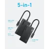 DOCKING Station Anker 5-in-1, porturi: HDMI (M) 4K 30Hz, 2 x USB 3.2 gen 1, USB Type-C, PD 100W, conectare prin USB Type-C (T), rata transfer 5 Gbps, ABS, negru, &quot;A8356G11&quot; (timbru verde 0.18 lei) - 0194644125639