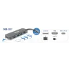 HUB extern D-LINK, porturi 2 x SuperSpeed USB 3.0, 1 x USB-C with data sync &amp; power delivery up to 60W, 1 x HDMI 4k,Dual-Slot SD/microSD/SDHC/SDXC Card Reader, conectare prin USB Type C, cablu 10 cm, metalic, argintiu &quot;DUB-2327&quot; (include TV 0.8lei)
