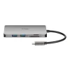 HUB extern D-LINK, porturi SD/microSD Dual Card Reader x 1, USB 3.0 x 2, HDMI x 1, USB Type C x 1, conectare prin USB Type C, cablu 15 cm, argintiu &quot;DUB-M610&quot; (timbru verde 0.8 lei)
