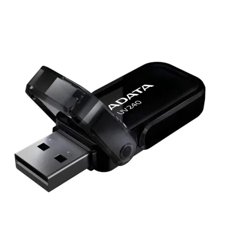 MEMORIE USB 2.0 ADATA 64 GB, cu capac, carcasa plastic, negru, "AUV240-64G-RBK" (timbru verde 0.03 lei)