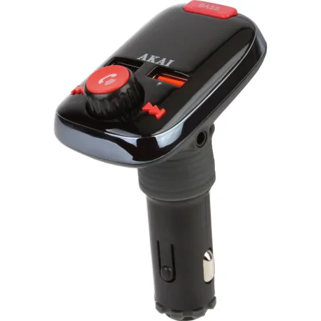 MODULATOR FM AKAI, Bluetooth 5.0, quick charge QC3.0, format MP3 | WMA, USB x 2, SD, montare la priza auto, &quot;FMT-74BT&quot; (timbru verde 0.18 lei)