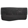 TASTATURA DELUX, wireless, 2.4GHz + BT 2 canale, 106 taste, ergonomica, multimedia, palmrest, ac. 210mAh Li-polimer, USB-C, negru, &quot;GM908CV-BK&quot; (timbru verde 0.8 lei)