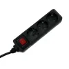 Power Strip, 3-Way, Switch, 3 m, black
