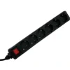 Power Strip, 6-Way, Switch, 1.4 m, black