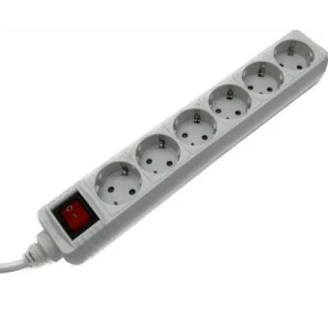 Power Strip, 6-Way, Switch, 3 m, white