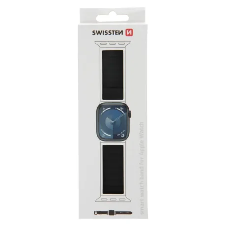 Curea Ceas Silicon Swissten pentru Apple Watch 42/44/45/49 mm Negru