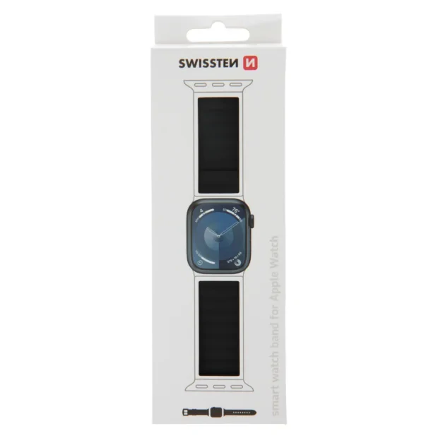 Curea Ceas Silicon Swissten pentru Apple Watch 42/44/45/49 mm Negru