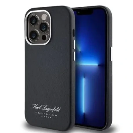 Husa Karl Lagerfeld Grained PU Hotel RSG pentru iPhone 13 Pro Max Black