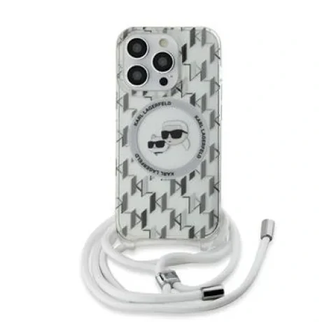 Husa Karl Lagerfeld IML Monogram Crossbody K&amp;CH Heads MagSafe pentru iPhone 13 Pro Max Transparent