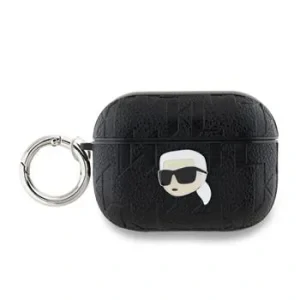 Husa Karl Lagerfeld PU Embossed Karl Head pentru AirPods 3 Black