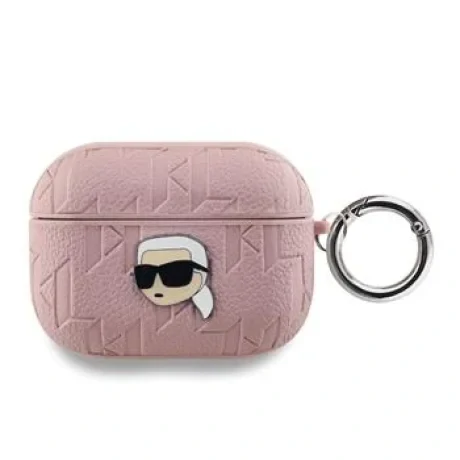 Husa Karl Lagerfeld PU Embossed Karl Head pentru AirPods Pro Pink