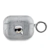 Husa Karl Lagerfeld PU Embossed Karl Head pentru AirPods Pro Silver